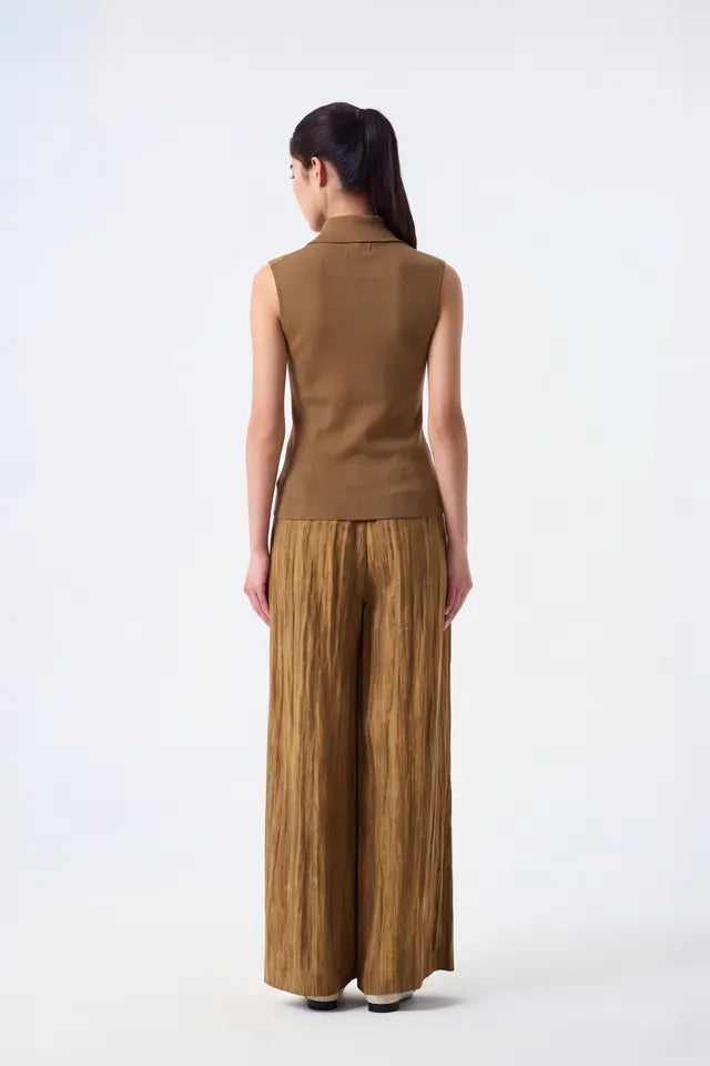 Leona Sleeveless Cowl-Neck Knit Top