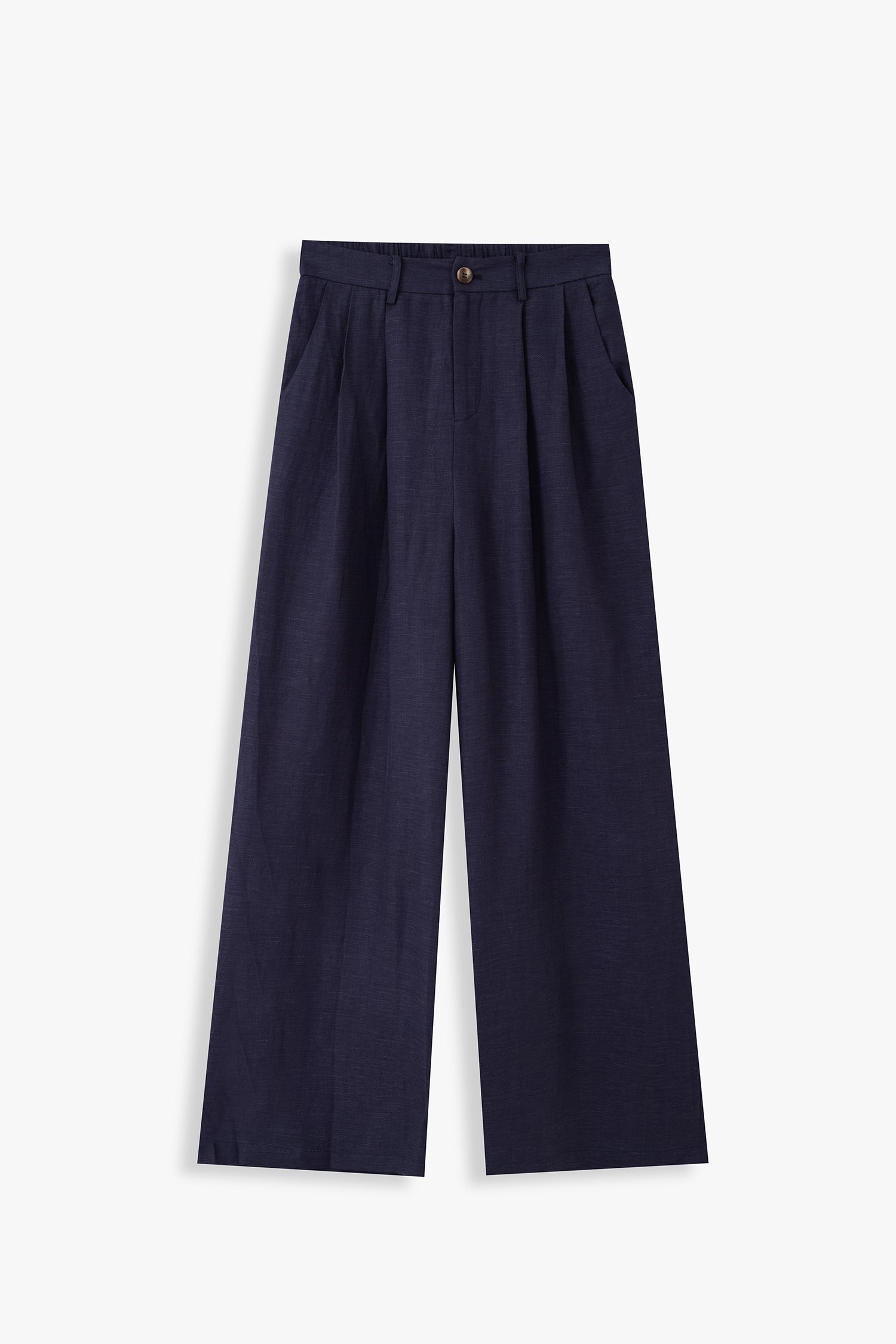 Double-Pleated Wide-Leg Trousers
