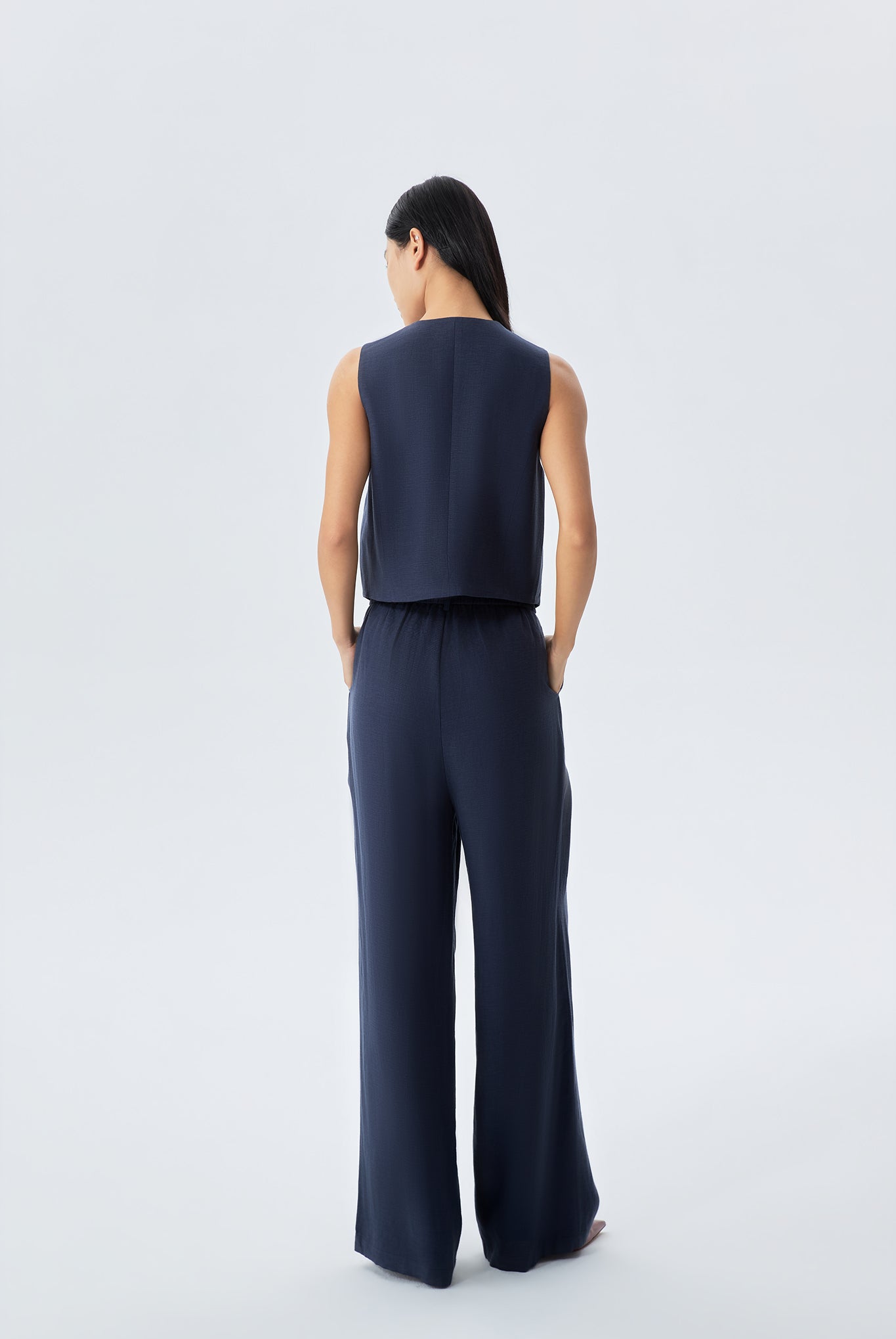 Double-Pleated Wide-Leg Trousers