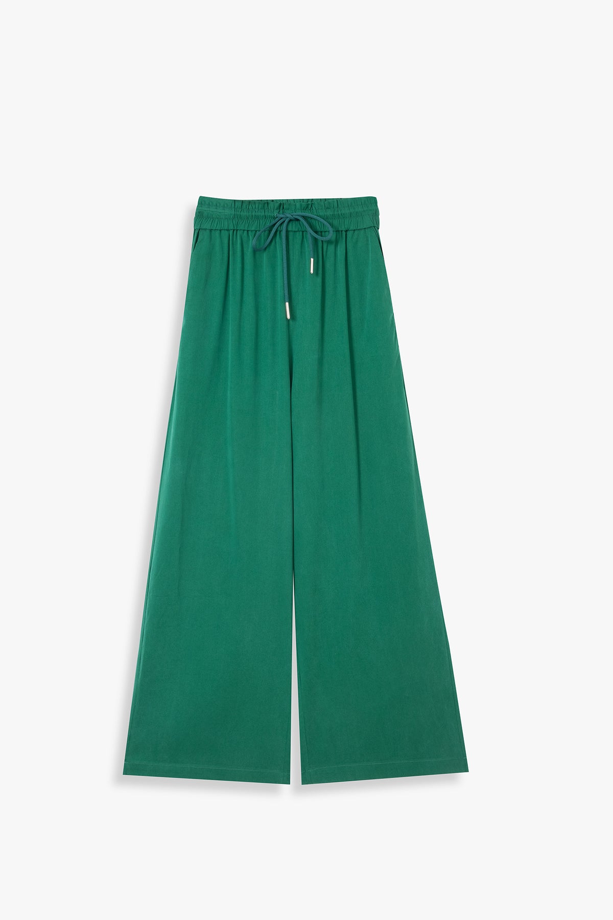 Wide-leg Elasticated Trousers