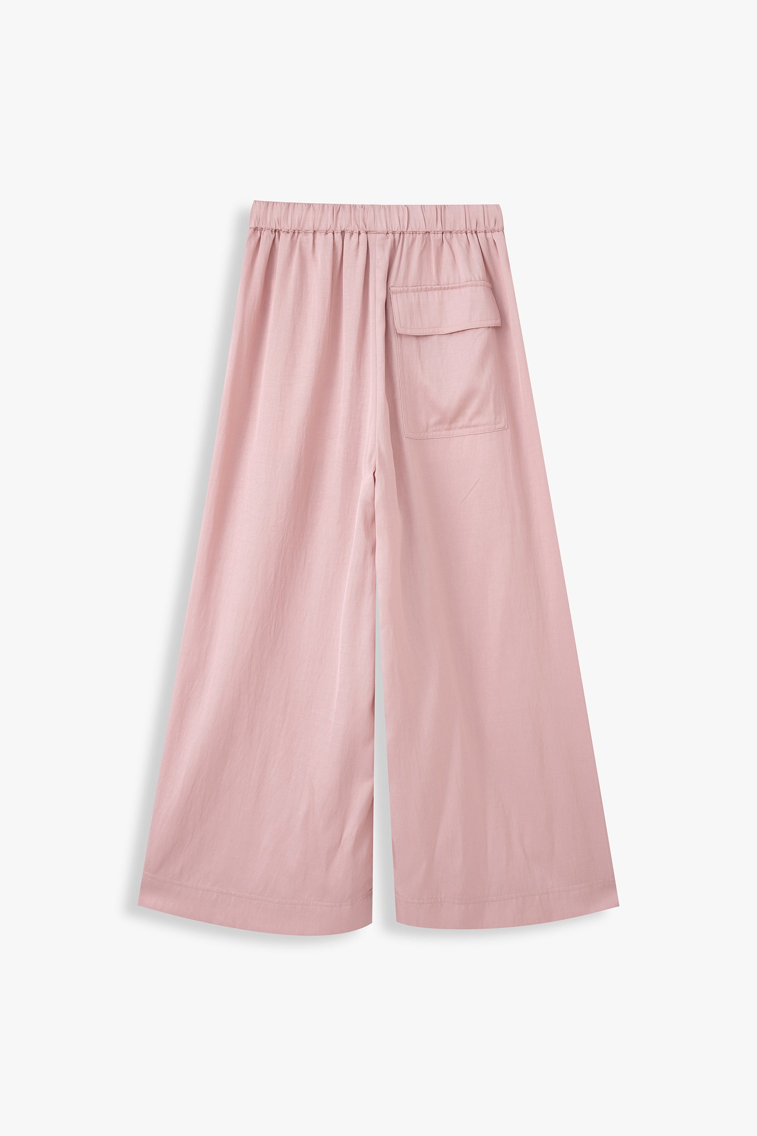 Amelia Elastic-Back Wide-Leg Pants