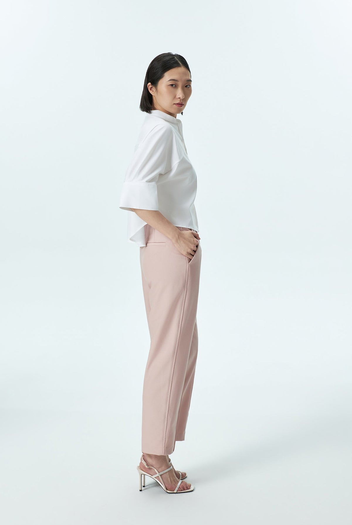 Straight Pants with Pintucks
