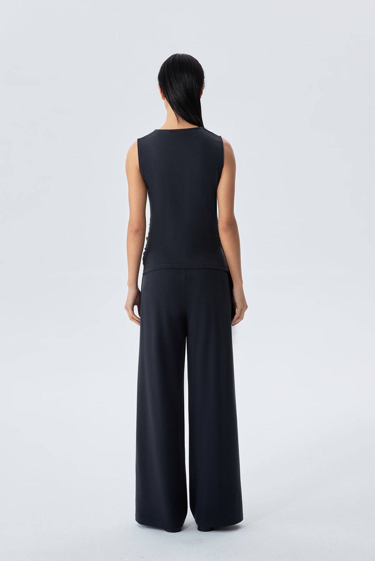 Layla Pintuck Wide Leg Jogger Pants