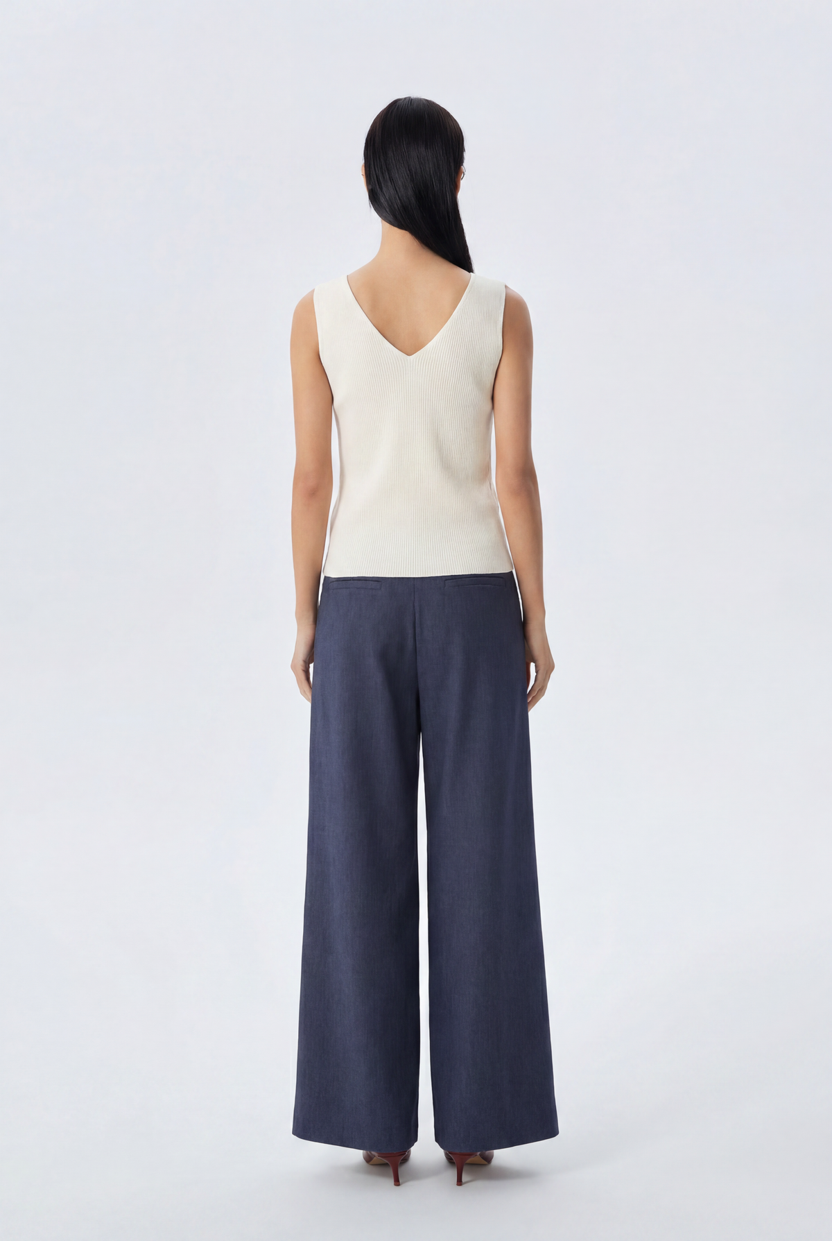 Claire Wrap Front Wide Leg Trousers