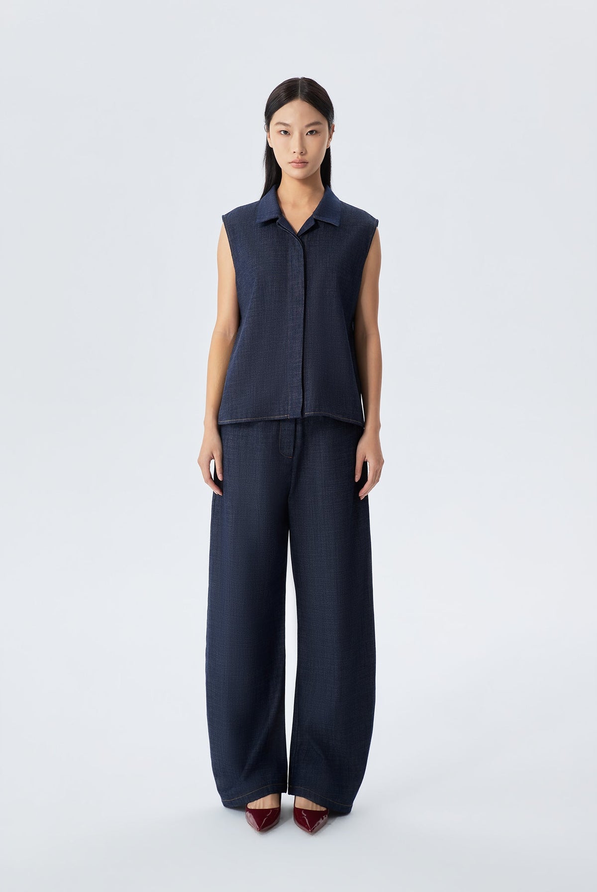 Ellie Denim Barrel Cut Trousers