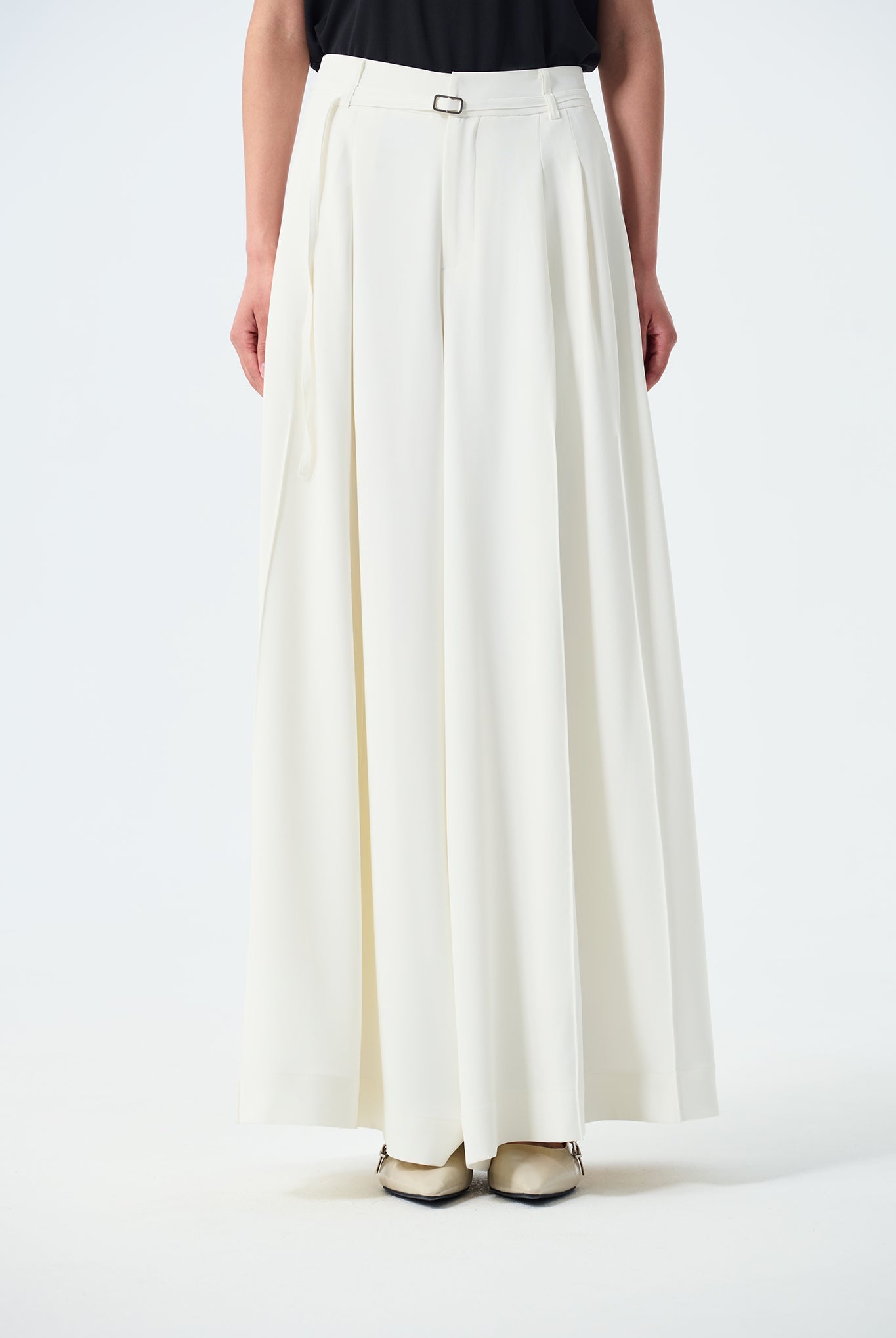 Gloria Pleated Wrap-Front Skirt