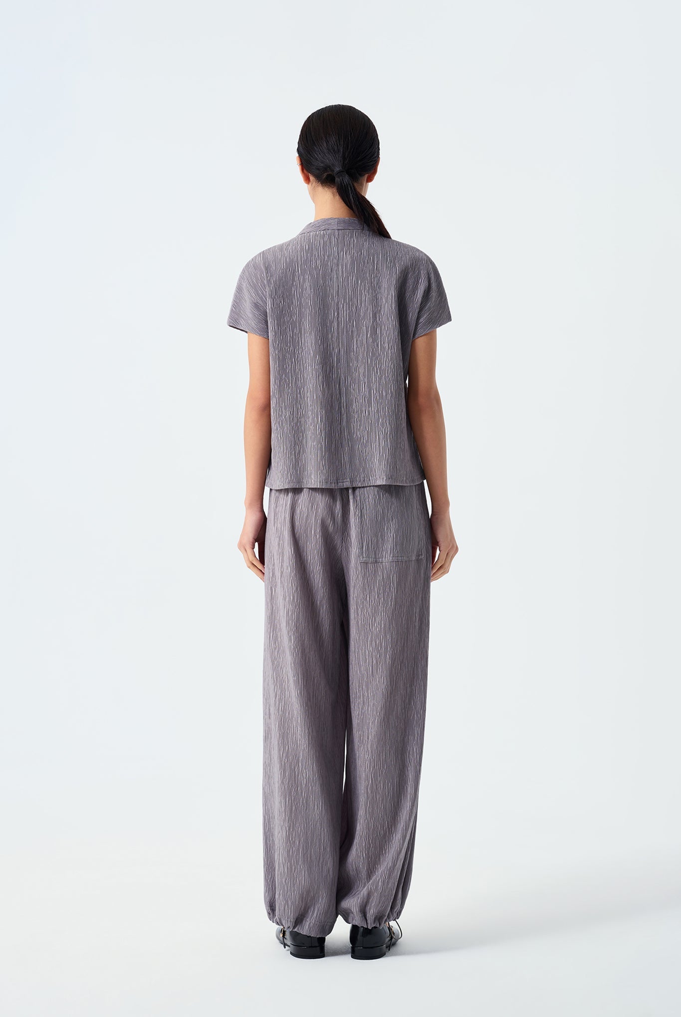 Miles Textured Elastic-Cuff Pants