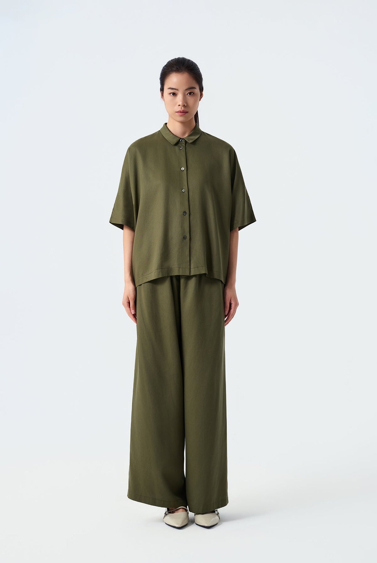 Haven Elastic-Waist Wide Leg Pants