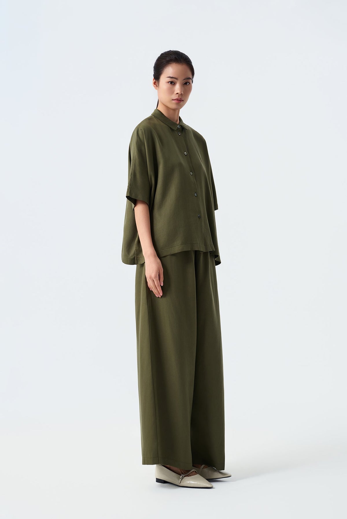 Haven Elastic-Waist Wide Leg Pants