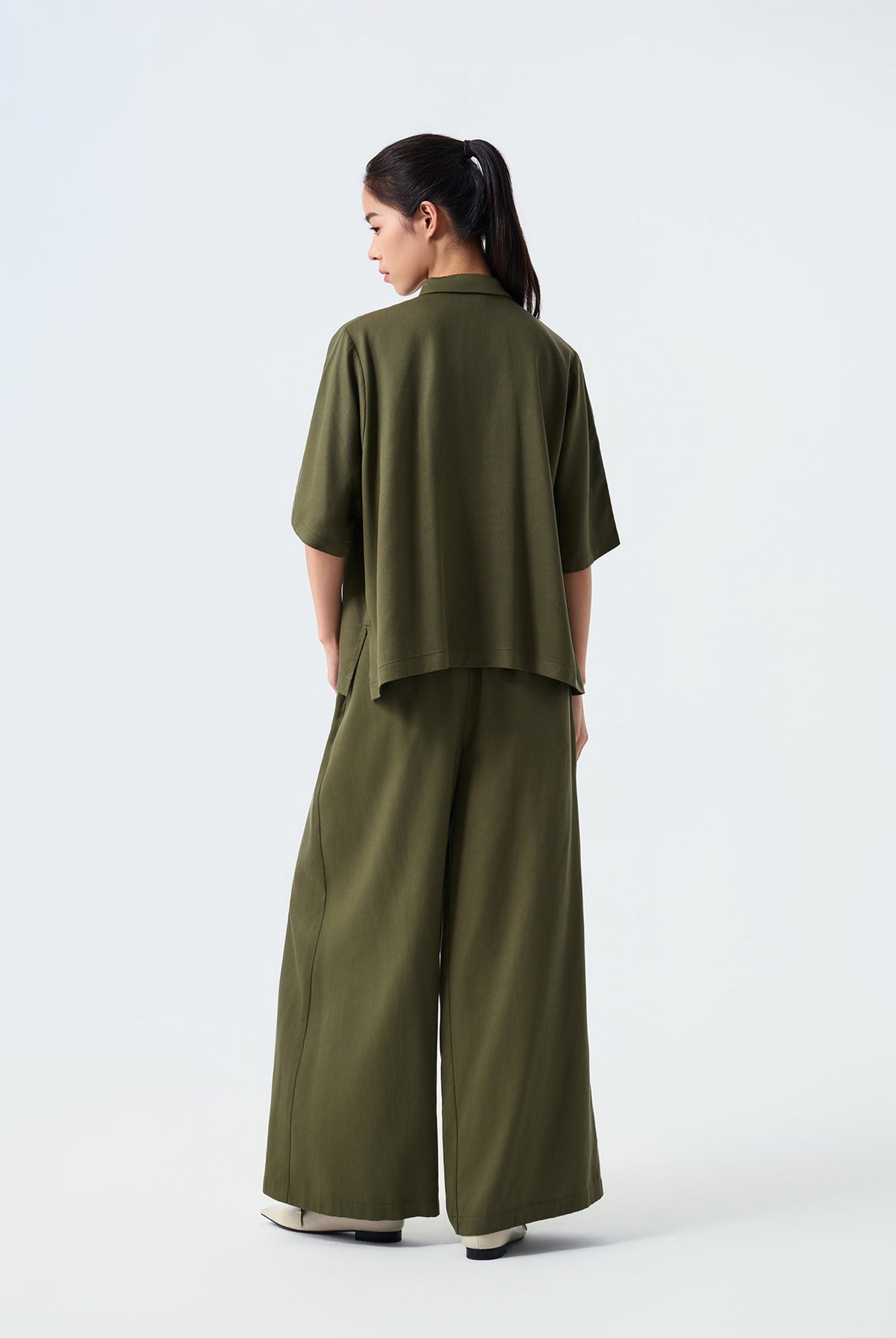 Haven Elastic-Waist Wide Leg Pants