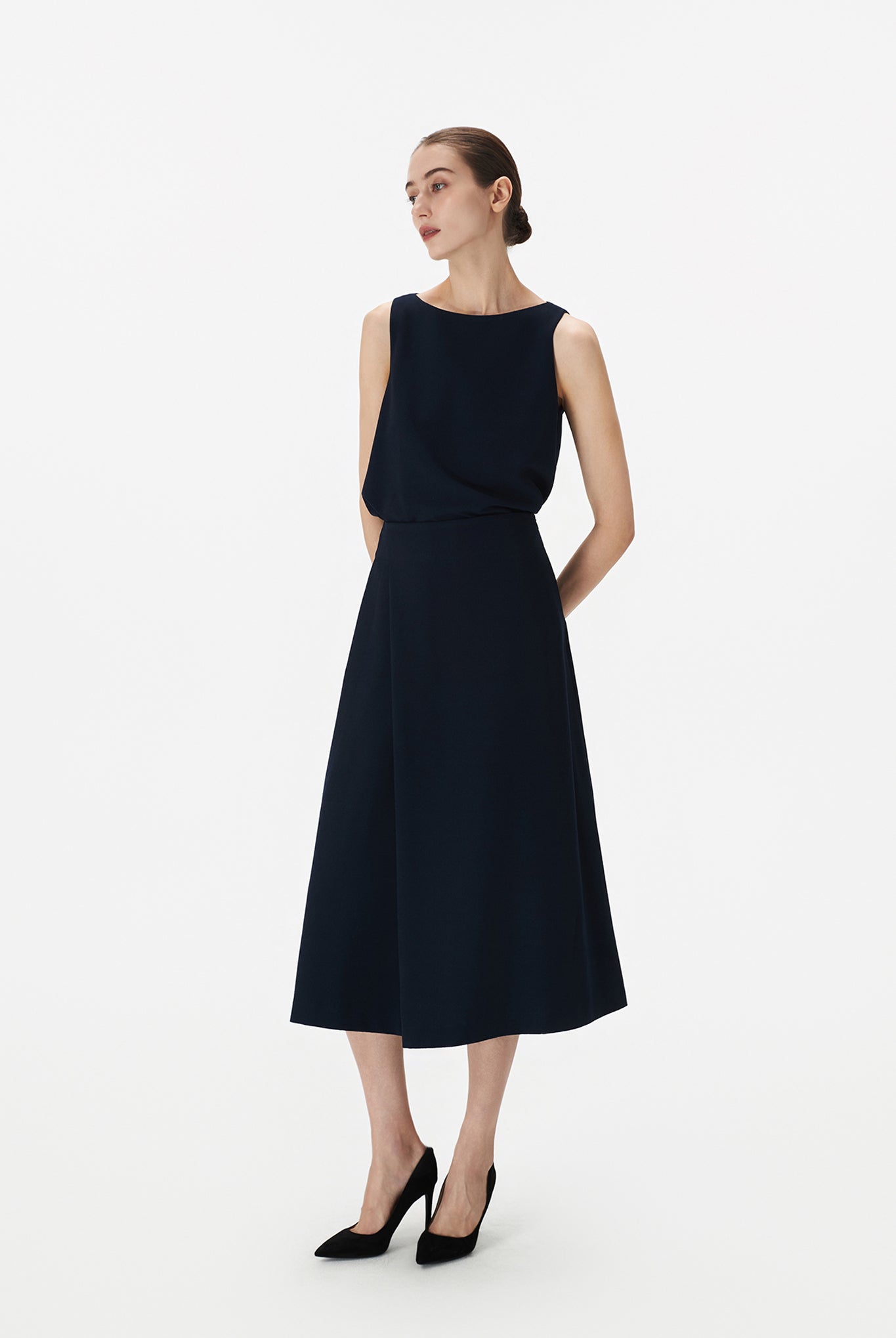A-Line Skirt With Front Pleat