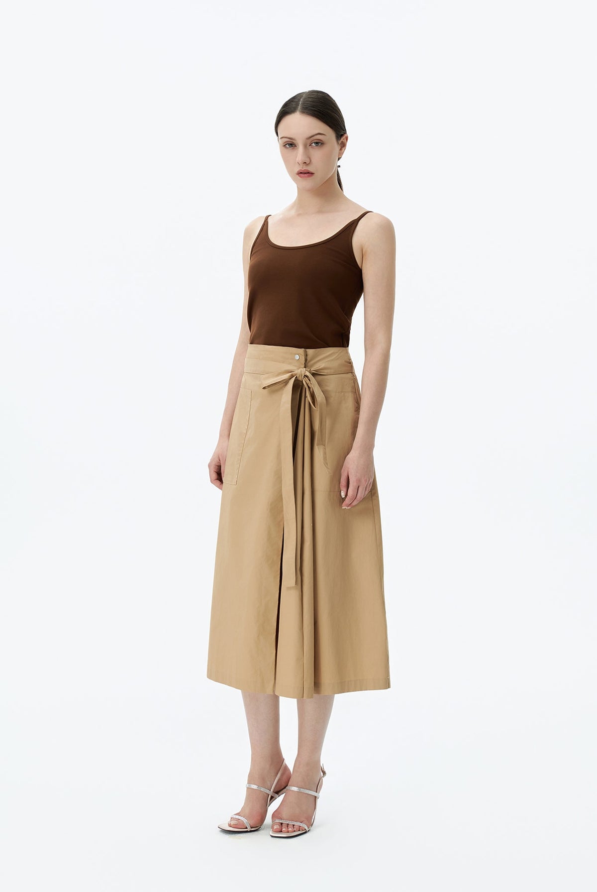 Asymmetric Pleated Skirt