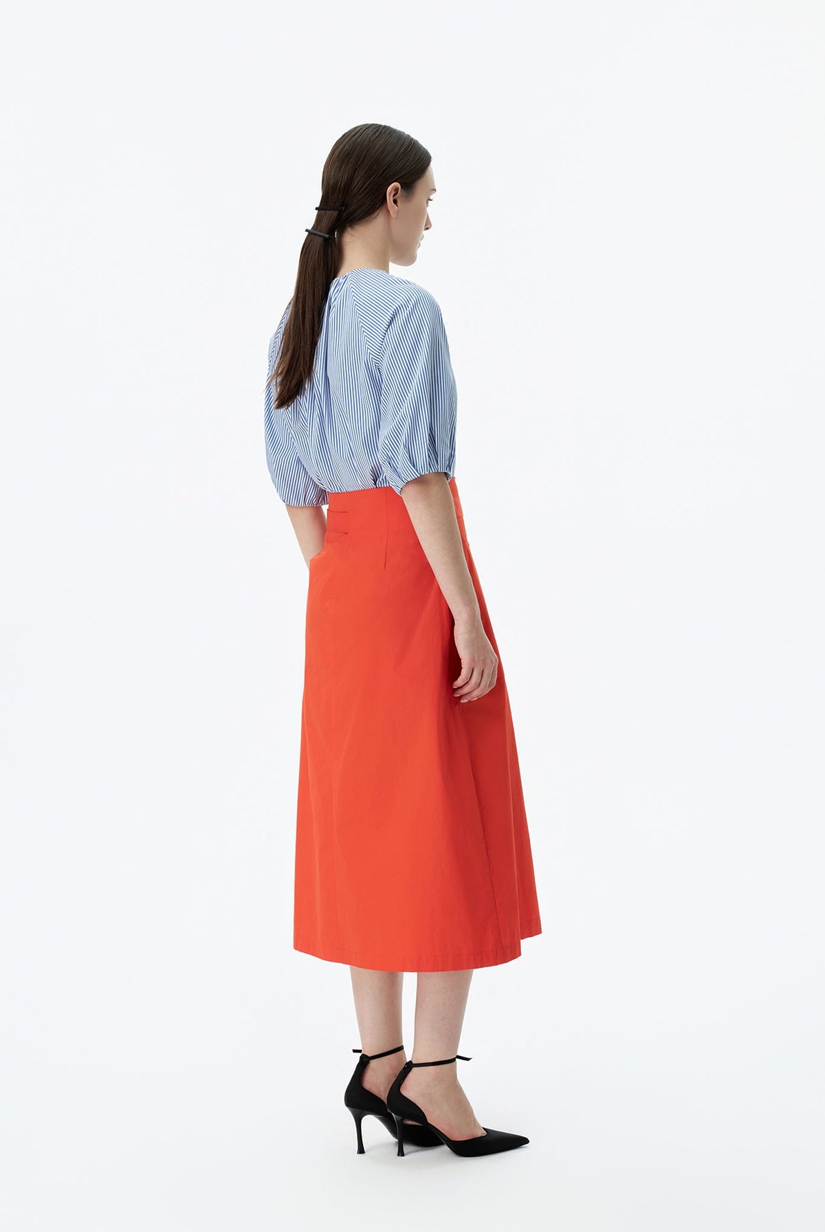 Asymmetric Pleated Skirt