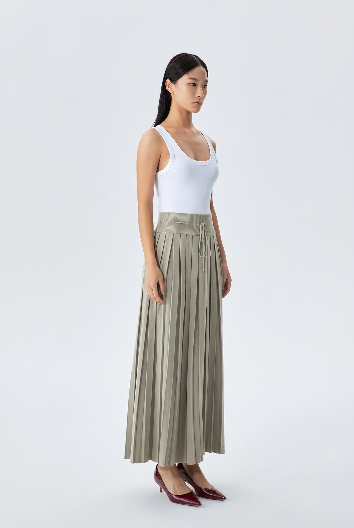 Pleated Midi Skirt