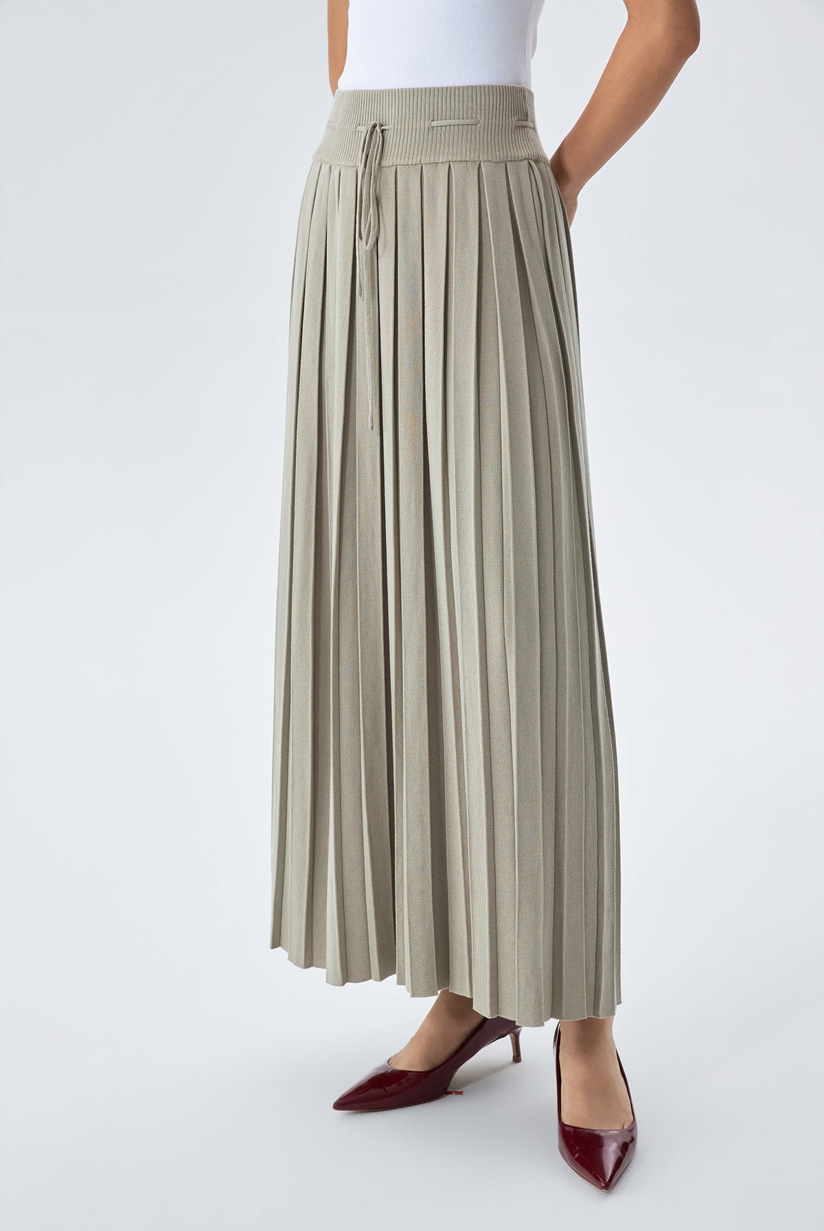 Pleated Midi Skirt