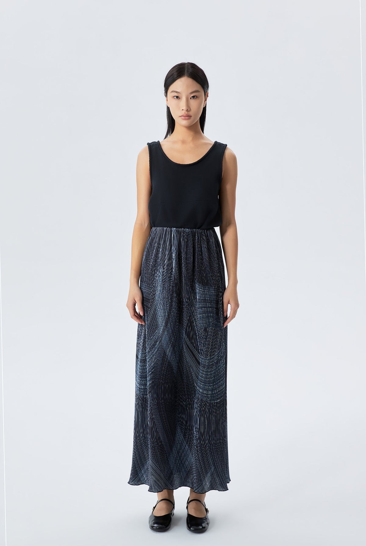 Dylan Textured Print Straight Skirt