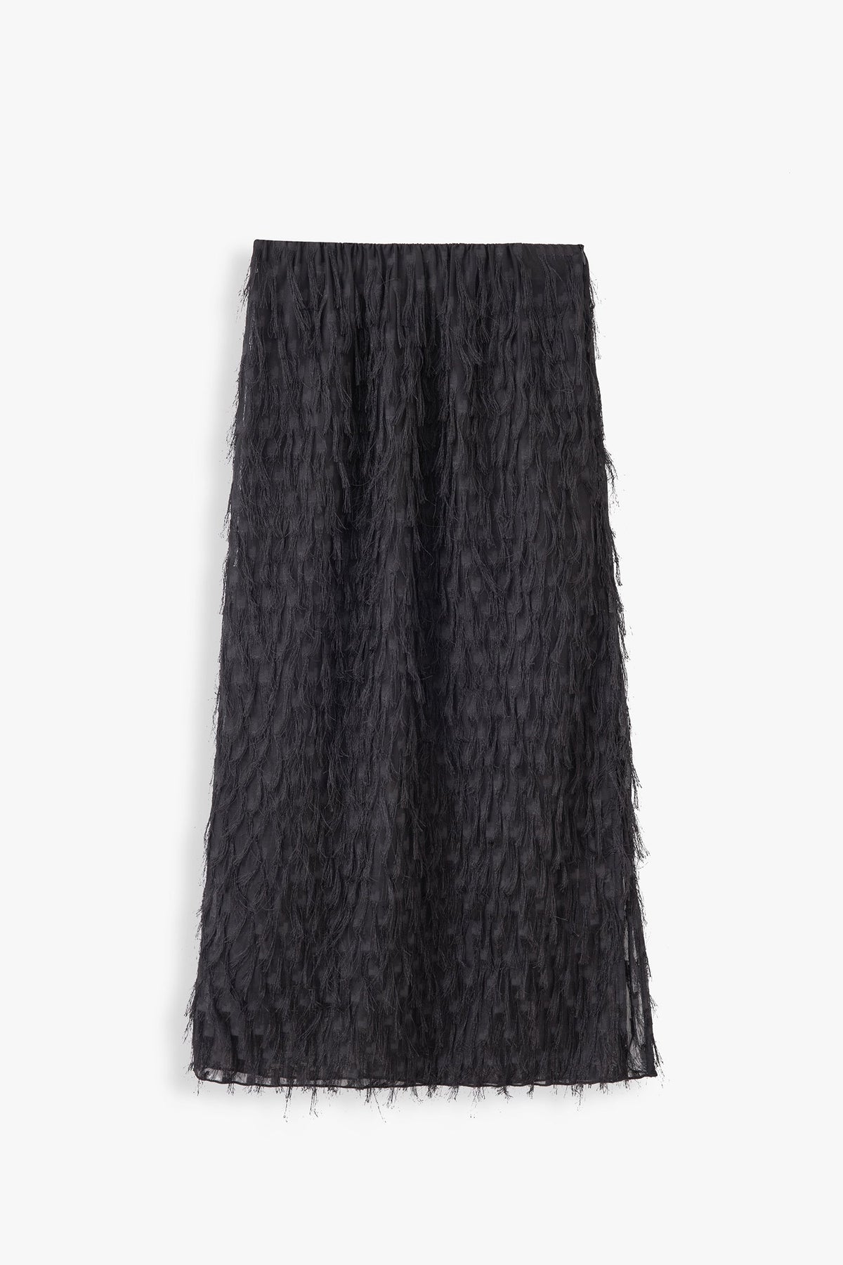 Kimmy Fringe Textured Midi Skirt