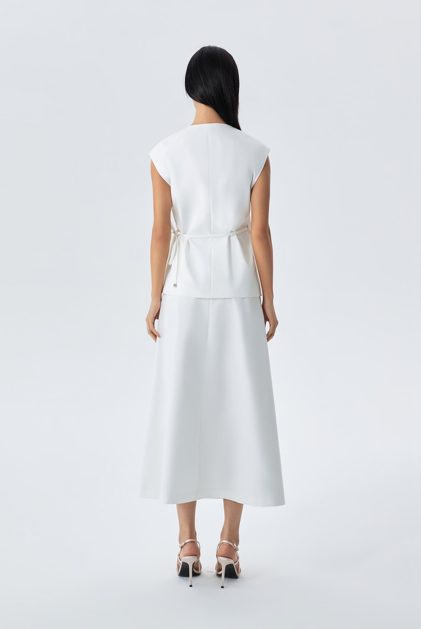 Elena A-Line Pleated Midi Skirt