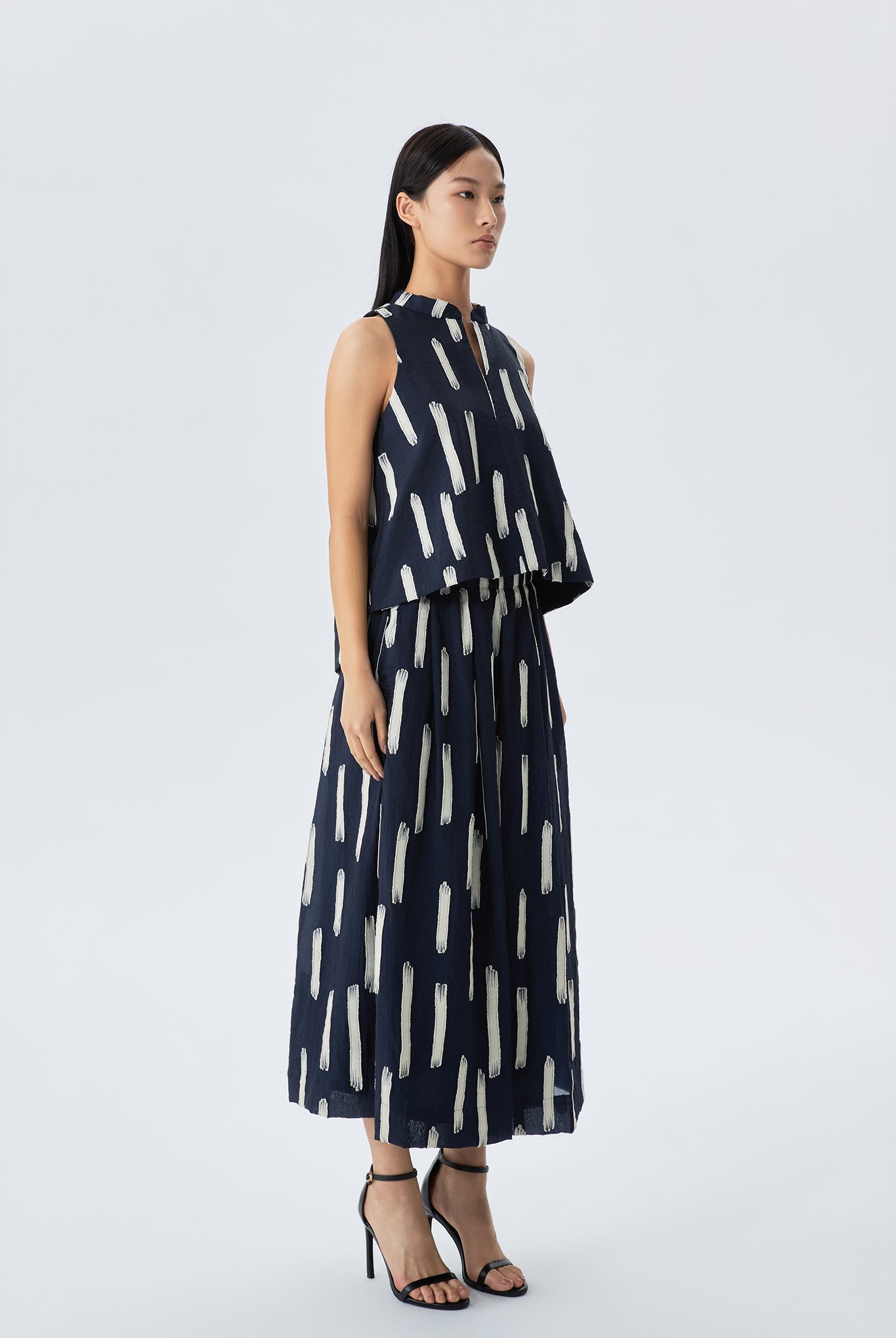 Tate Brush-stroke Lined Skirt