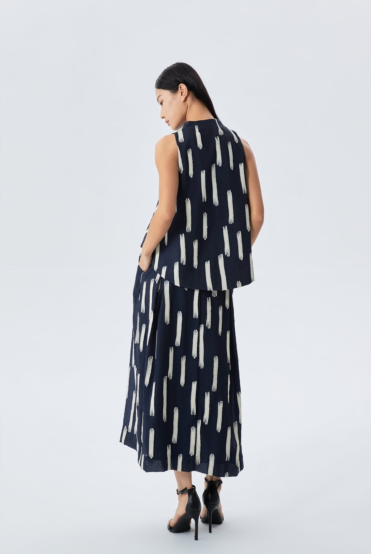Tate Brush-stroke Lined Skirt