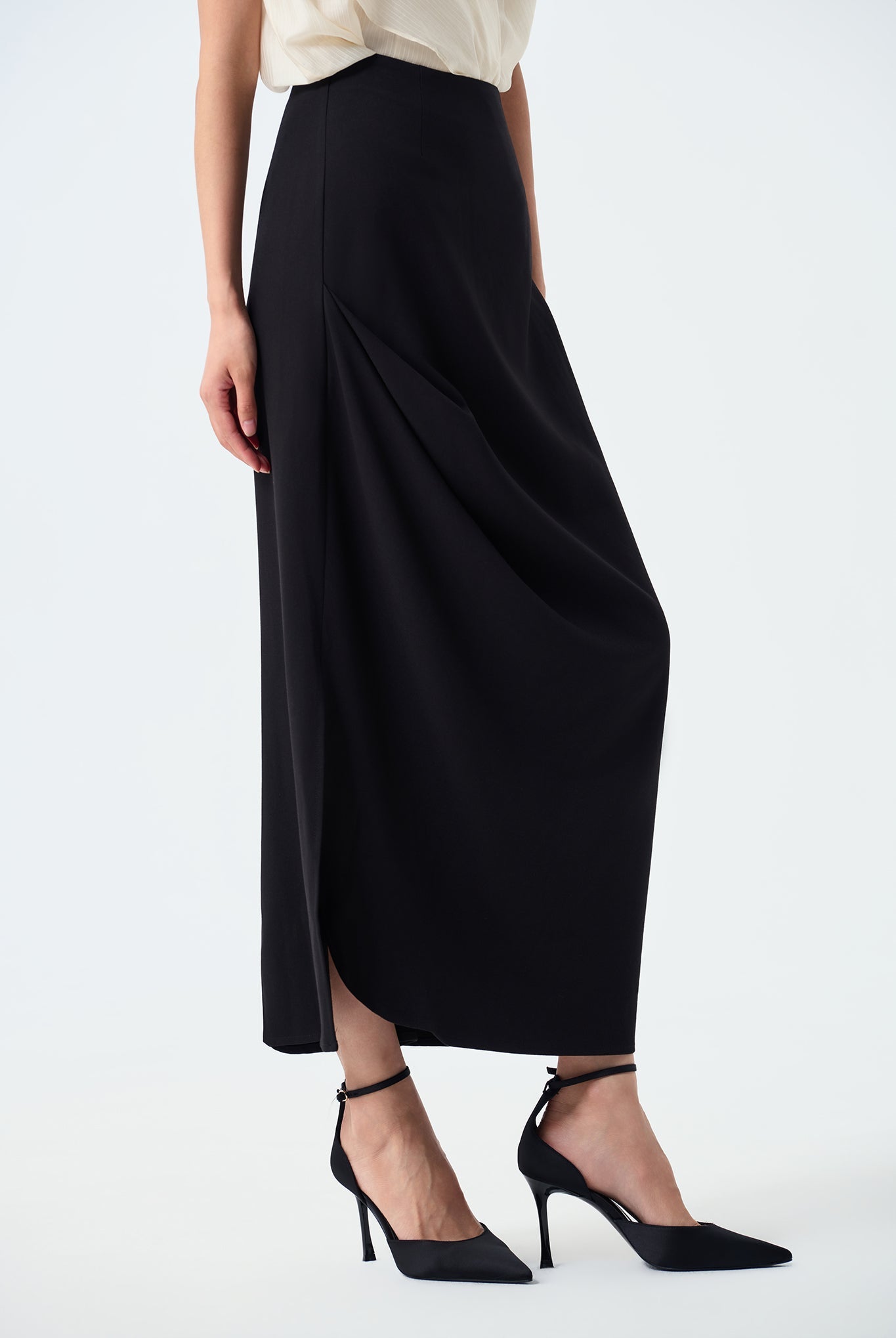 Ainsley Cowl Draped Maxi Skirt