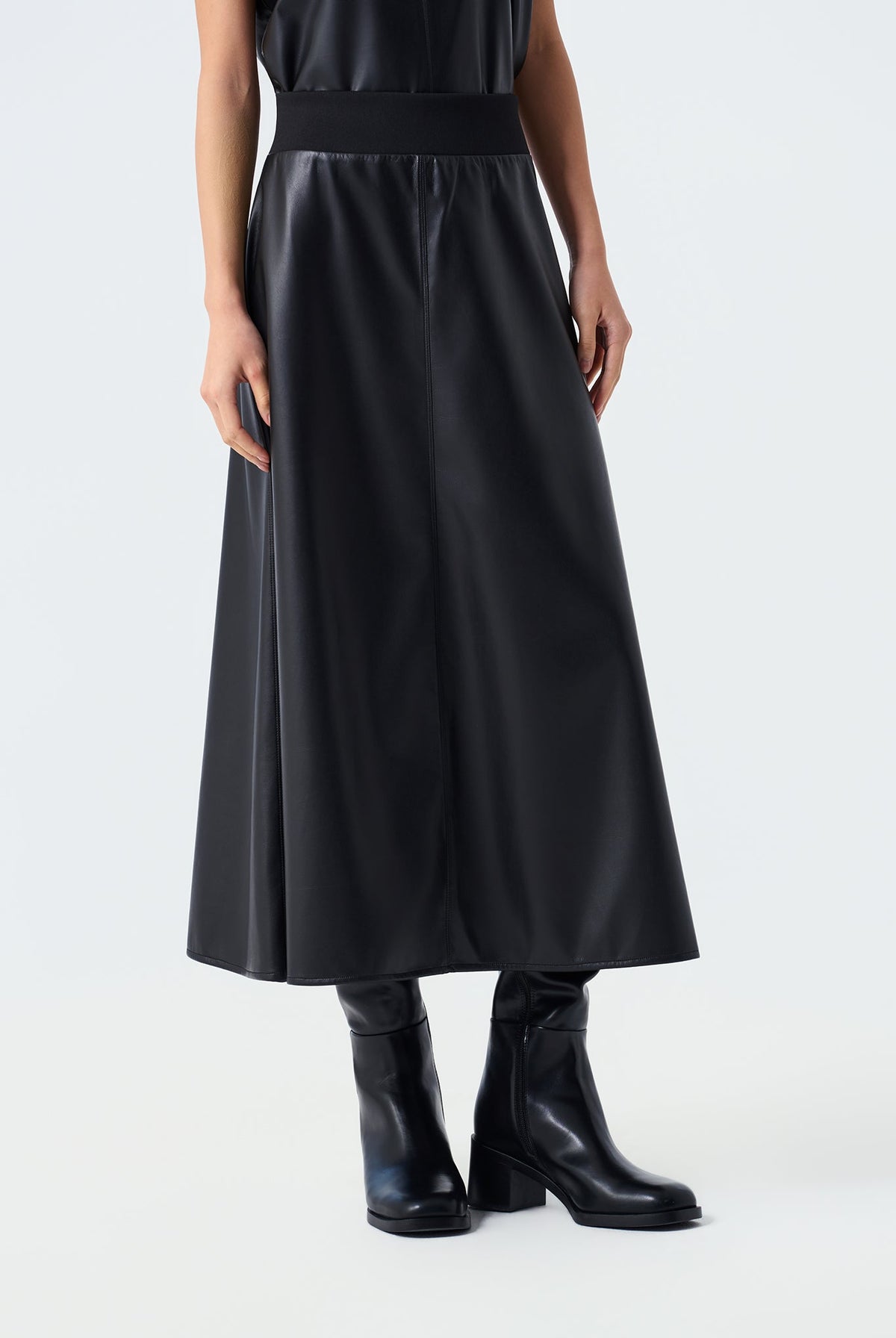 Marina A-Line Pleather Skirt