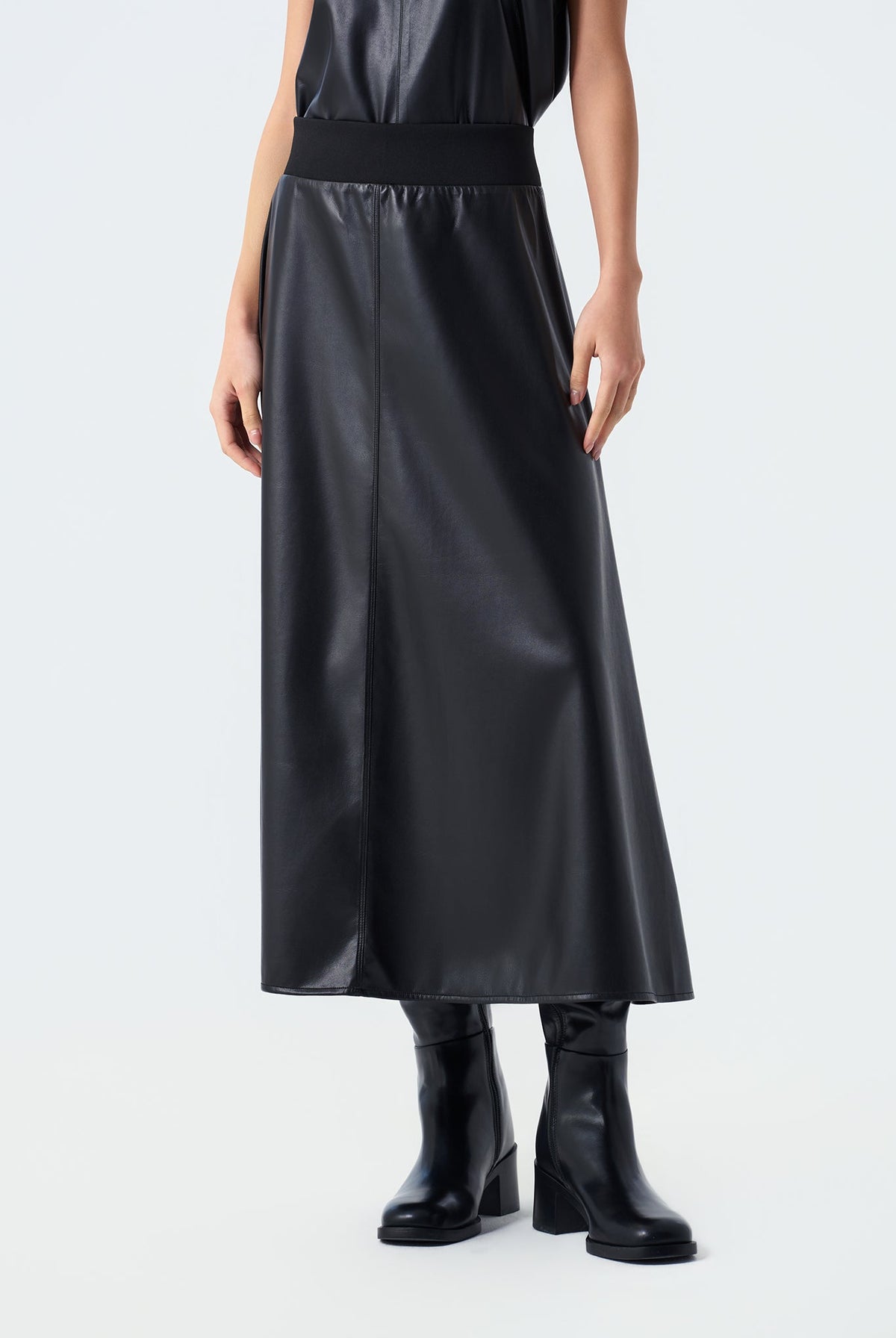 Marina A-Line Pleather Skirt