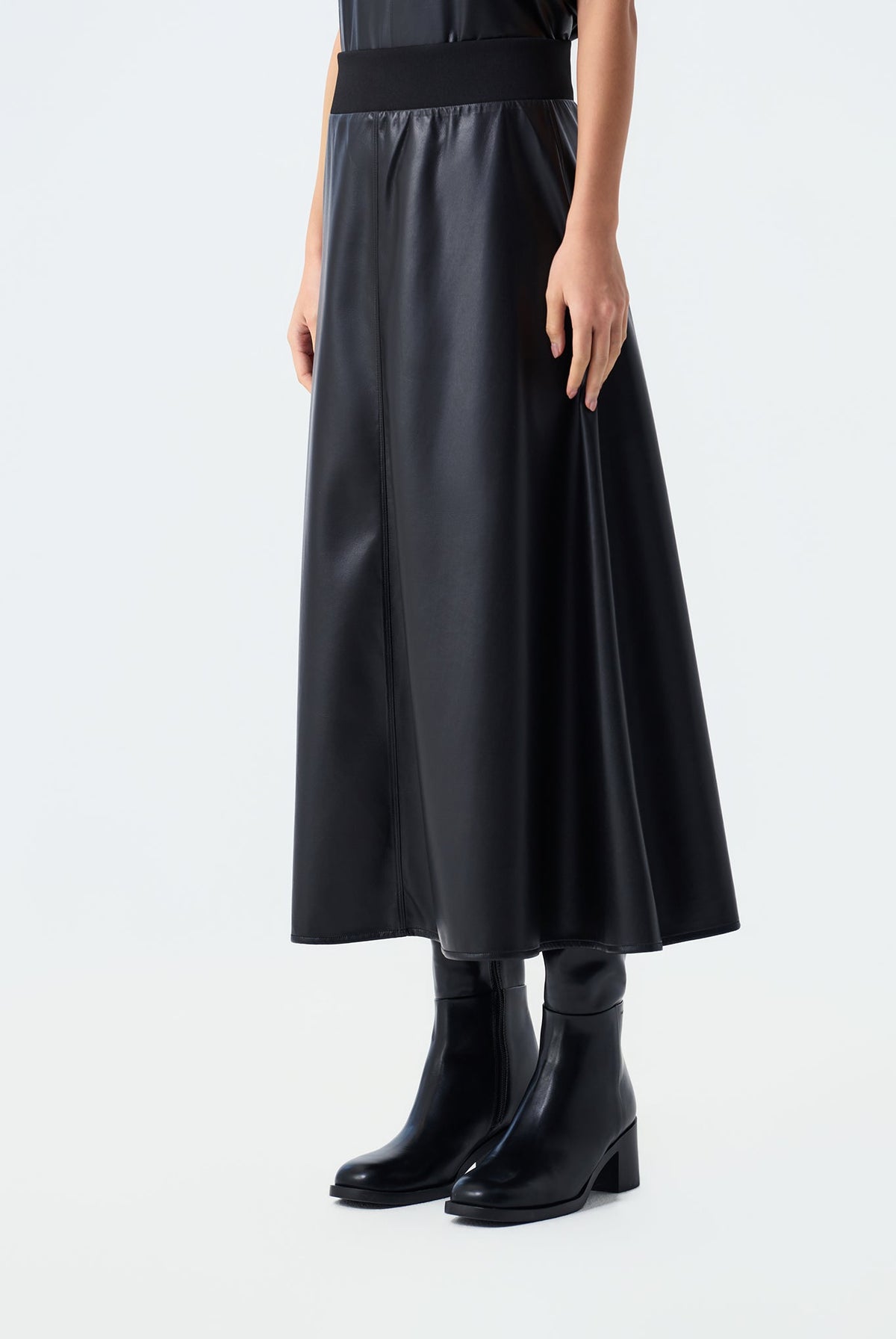 Marina A-Line Pleather Skirt