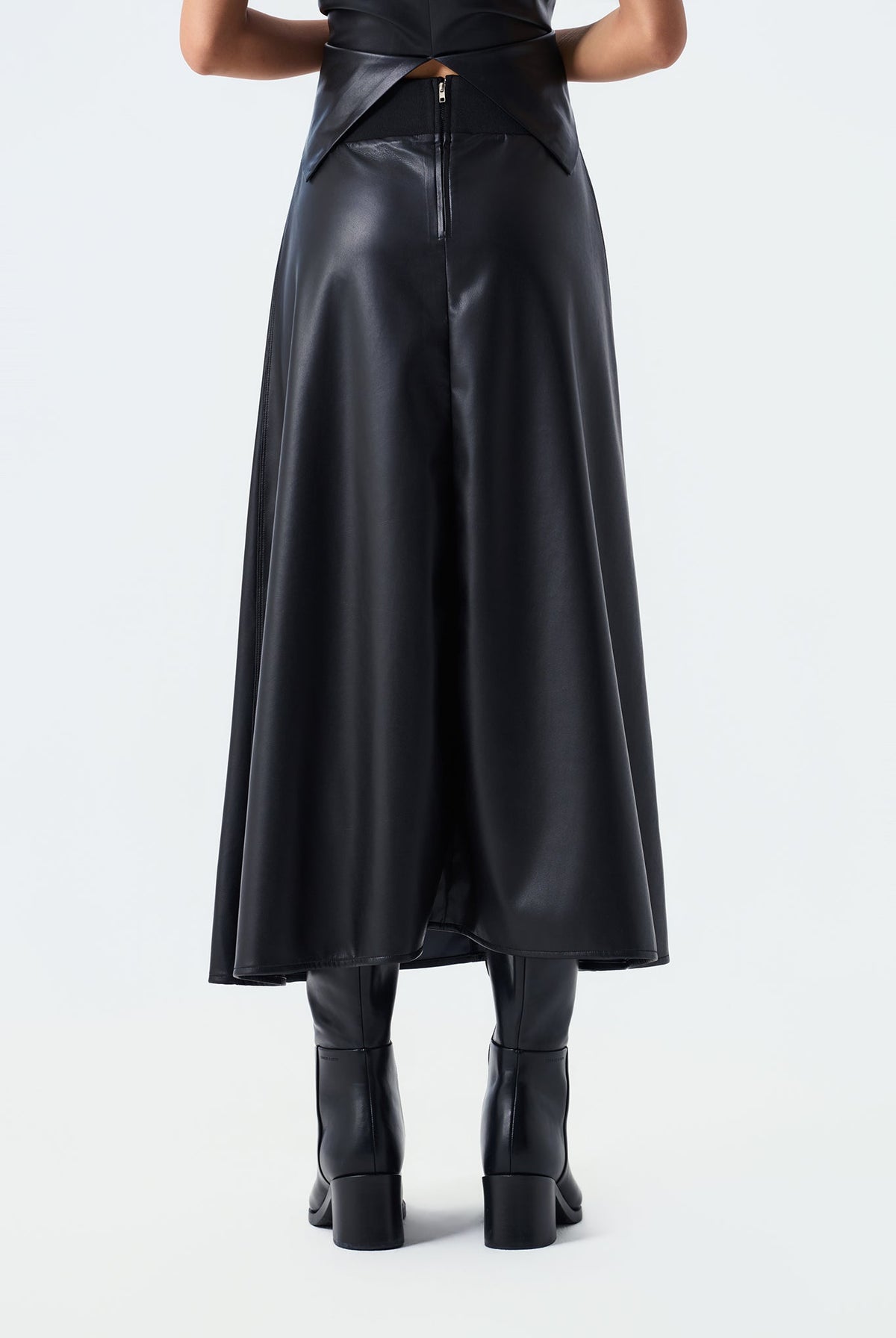 Marina A-Line Pleather Skirt
