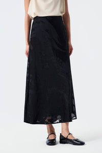 Moon Burnout Textured Straight Skirt