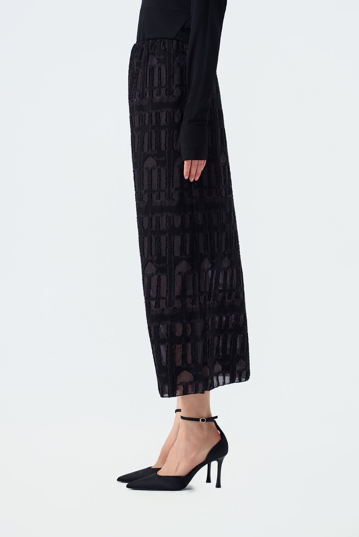 Regina 3D Textured Midi Skirt