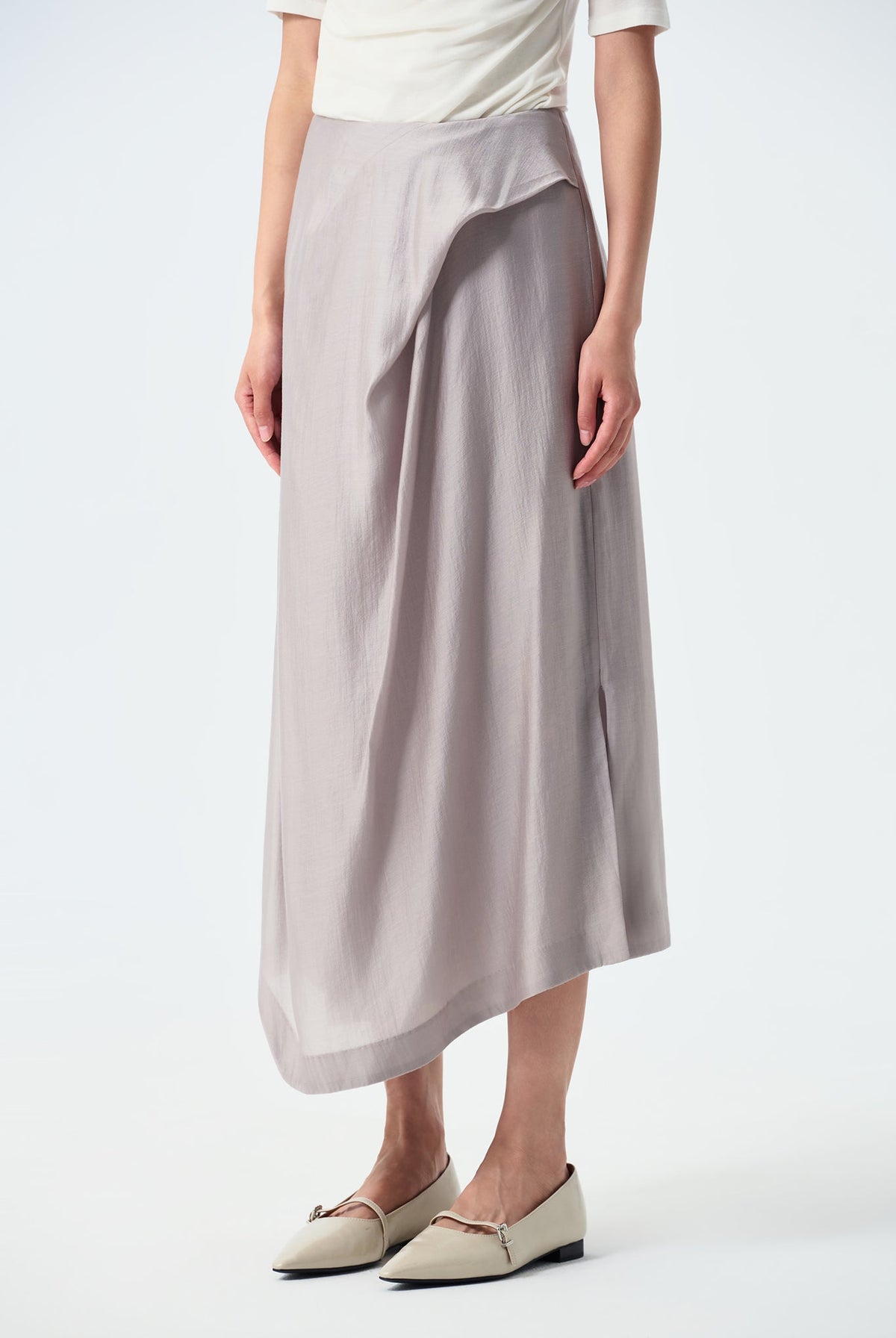 Elora Front Drape Asymmetric Skirt