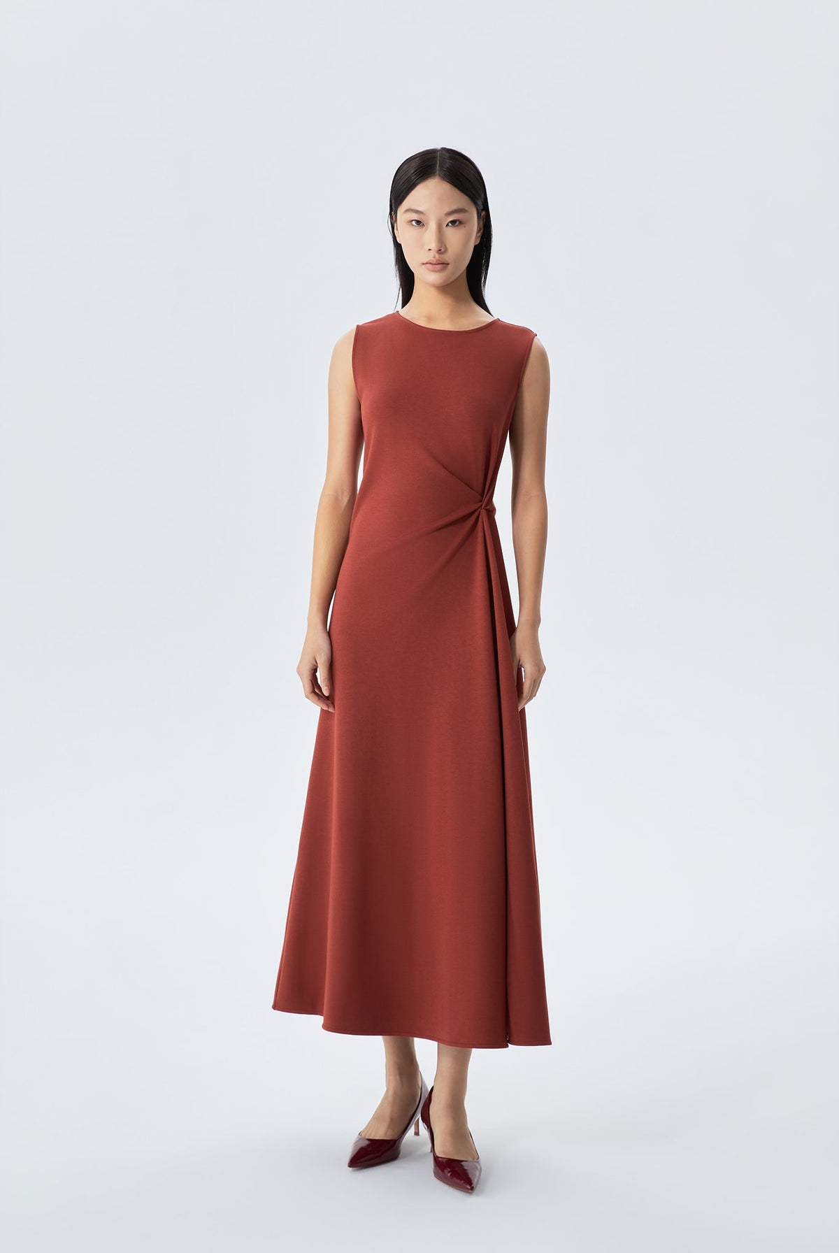 Tiara Front Twist Sleeveless Dress