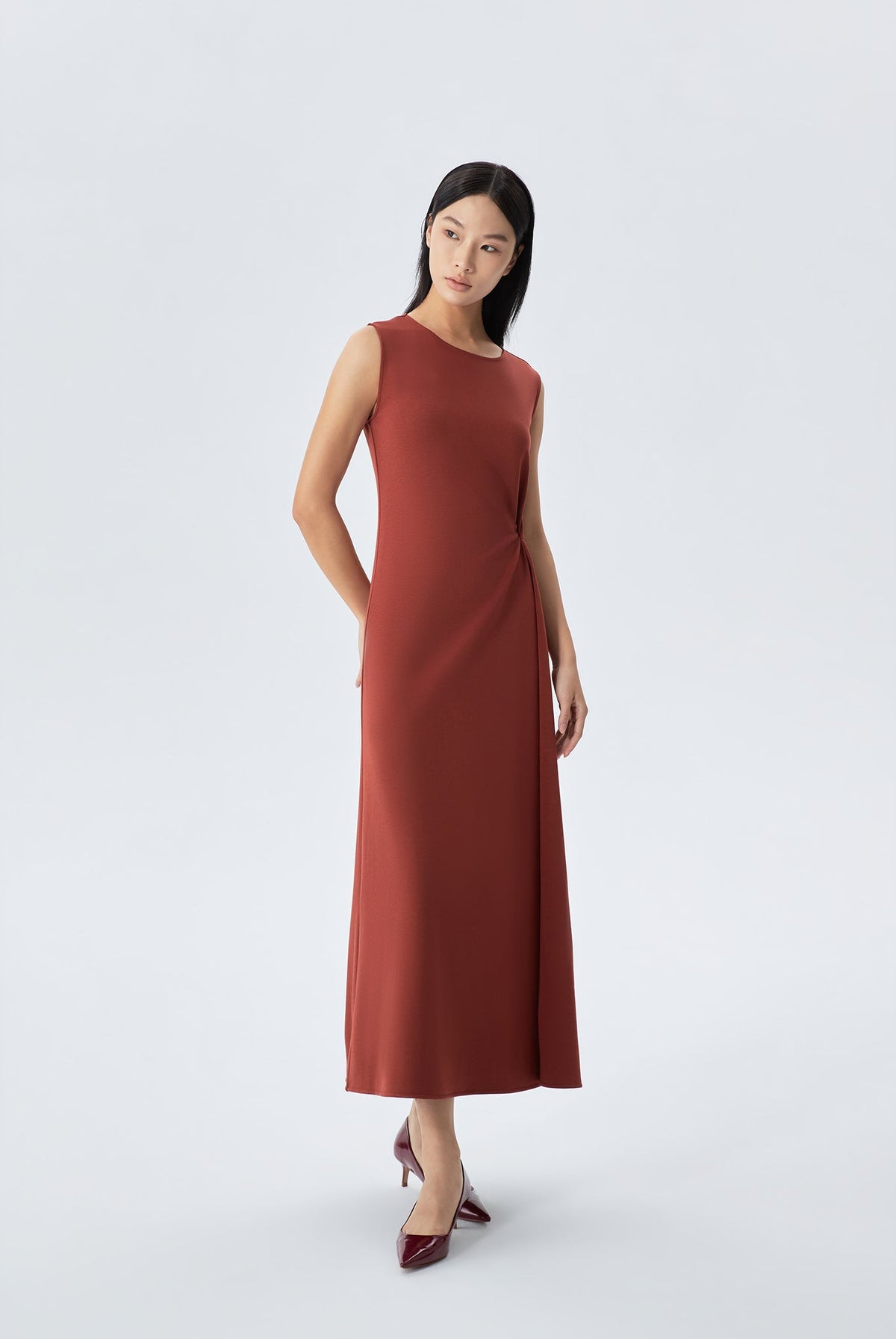 Tiara Front Twist Sleeveless Dress