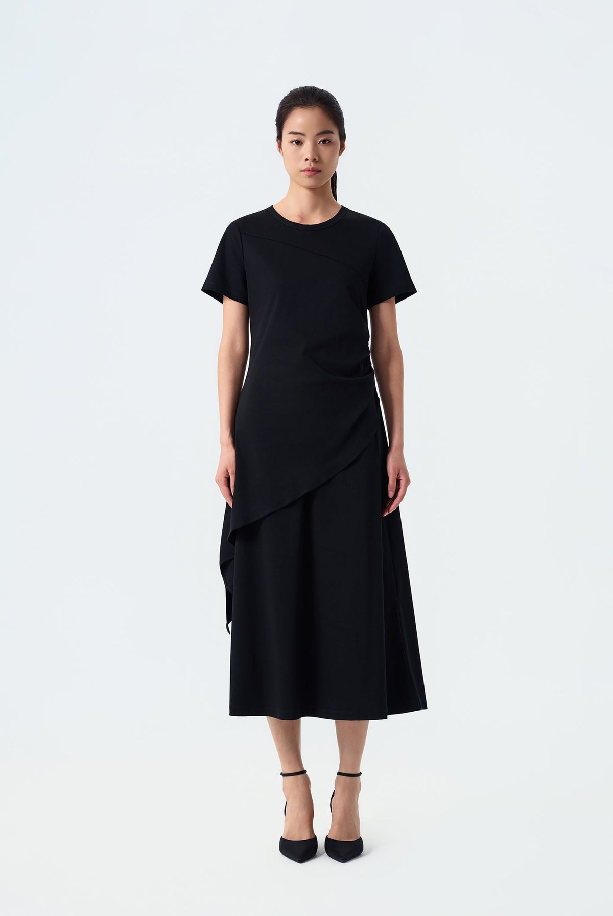 Julie Side-Ruched Jersey Dress
