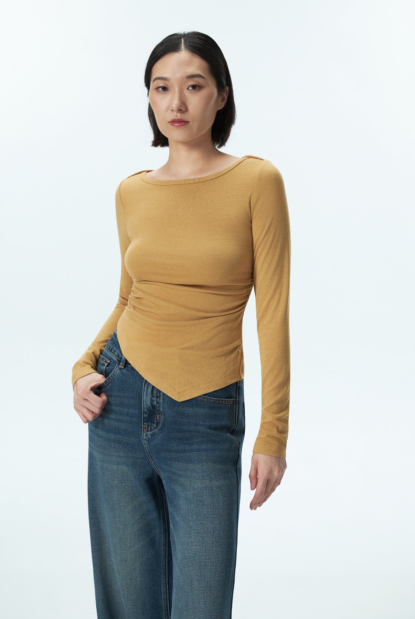 Side-Ruched Asymmetry Top