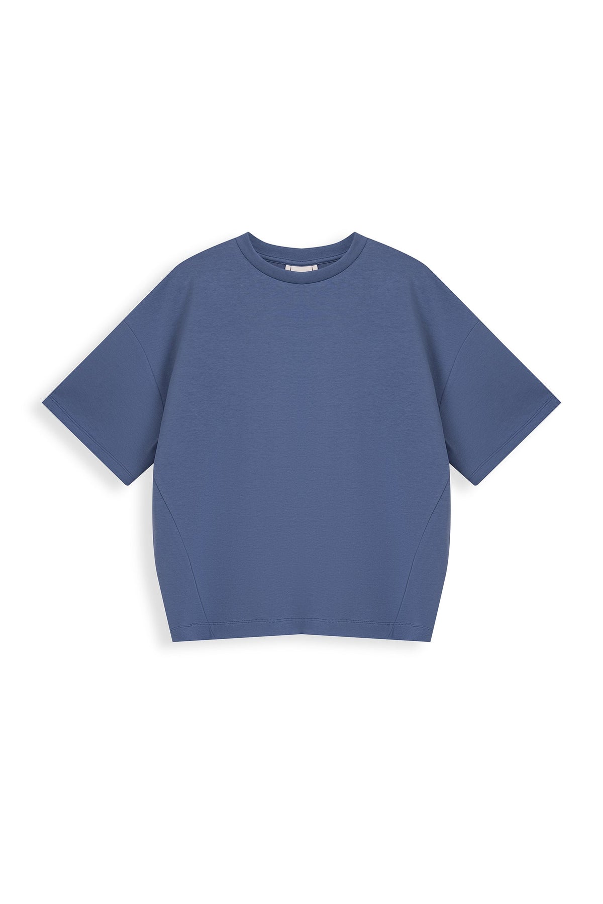 Boxy Jersey Knit Top With Back Gathered Detail