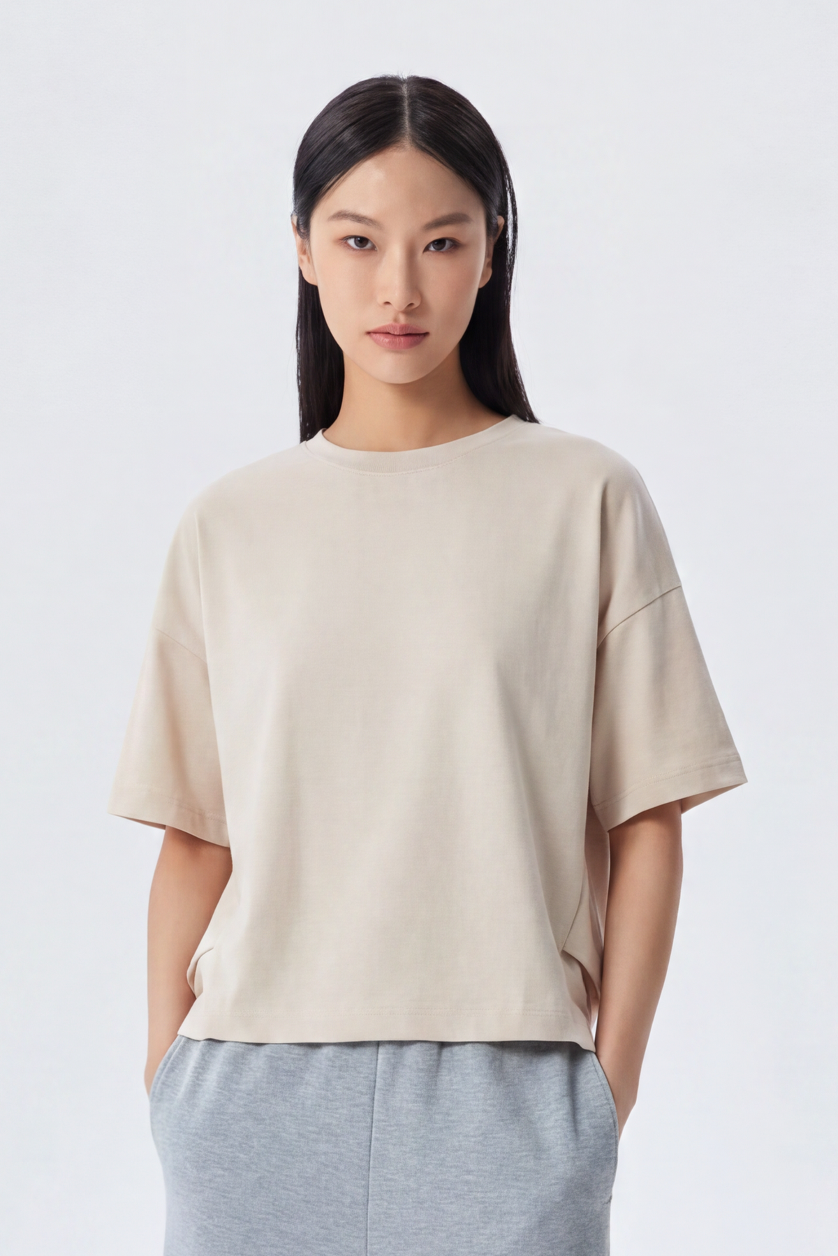 Ellen Contrast Panel Round Neck Tee