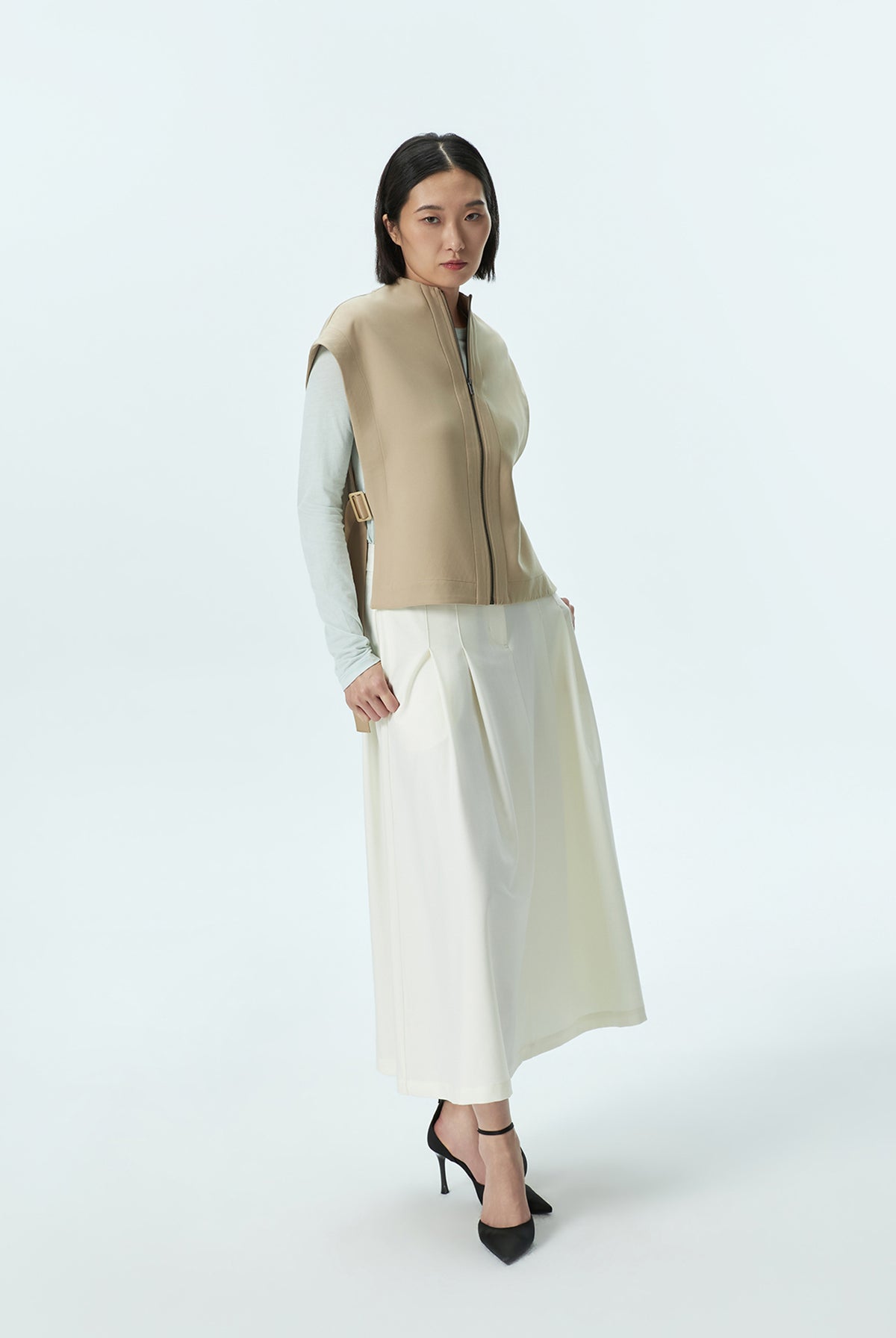 Zip Front Cover-Up with Open Sides
