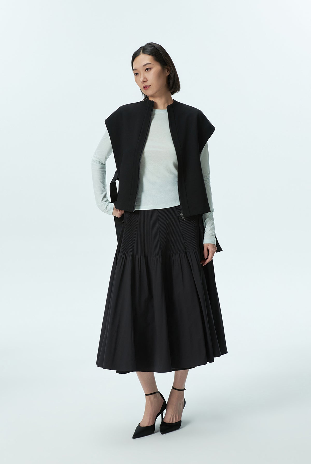 Zip Front Cover-Up with Open Sides