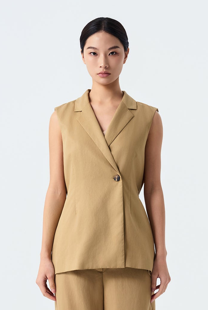 Miko Draped Back Sleeveless Vest